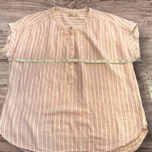 FAHERTY Desmond Bloom Sierra Stripe Linen Dolman Henley Top M - Picture 8 of 8